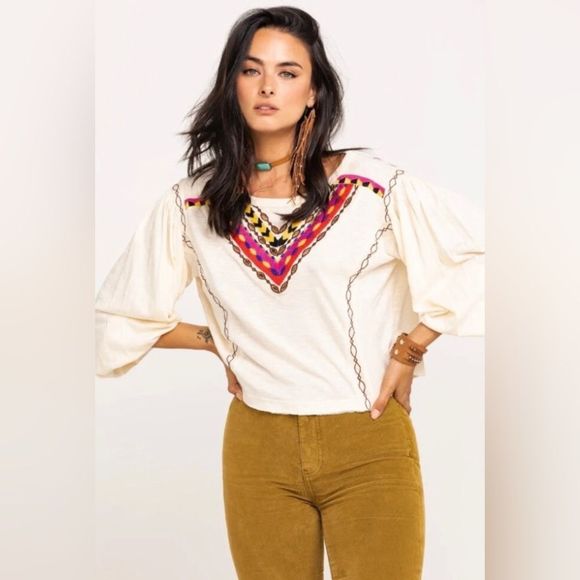 Free People, Hand Me Down Top, White, Size L - Picture 2 of 8